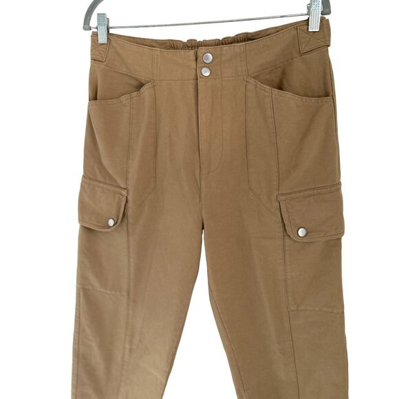 Avec Les Filles Cargo Pants High Rise Straight Leg Khaki Beige Size Med - Picture 4 of 11